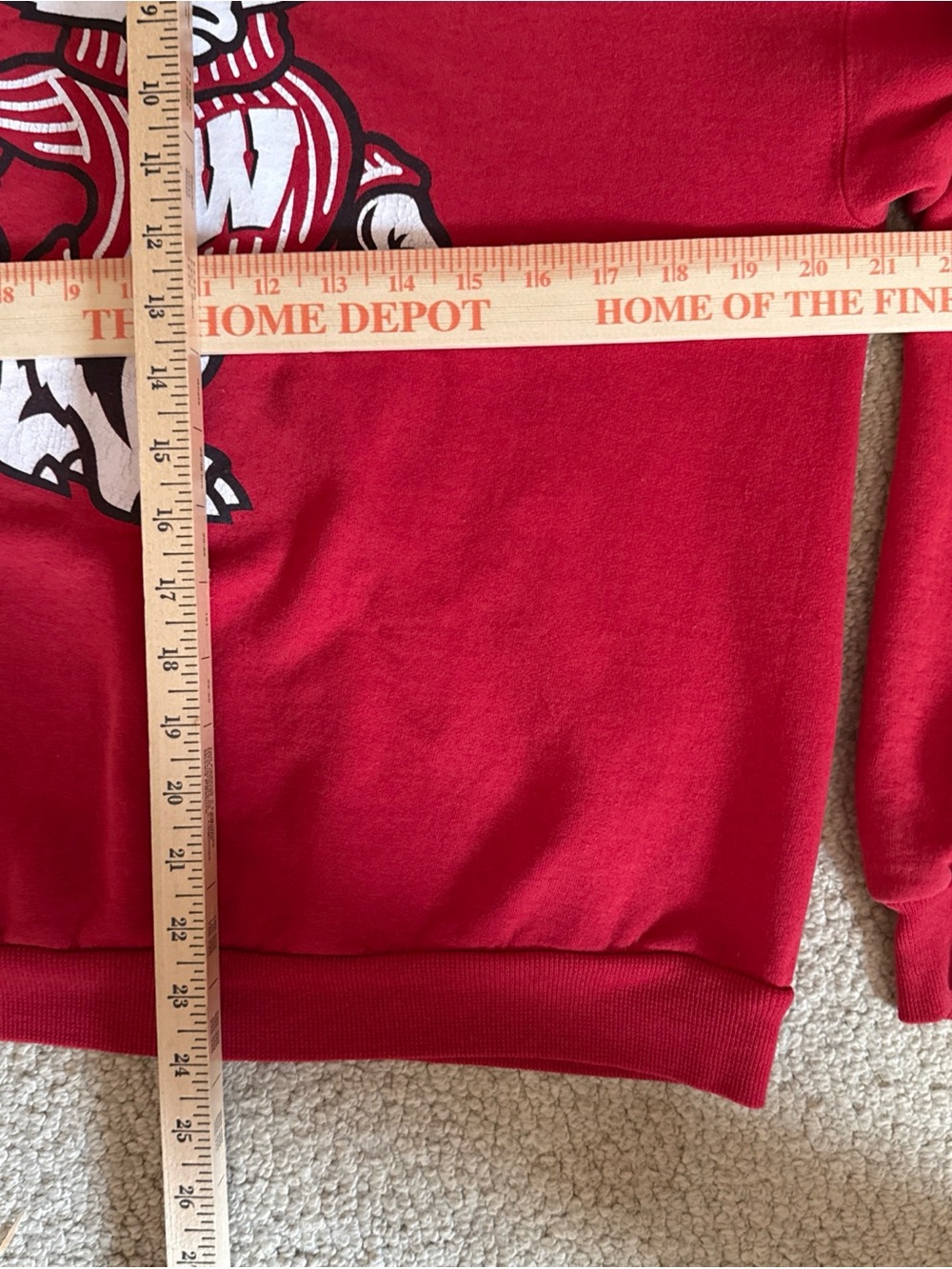 Vtg Wisconsin Badgers Bucky Red Crew Neck Sweatshirt Jerzees Medium - Picture 6 of 8